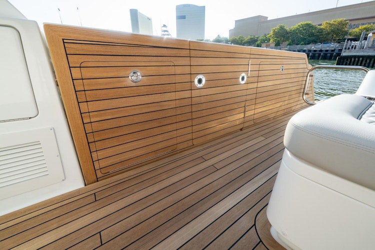 fold down balconies on v55 sport yacht