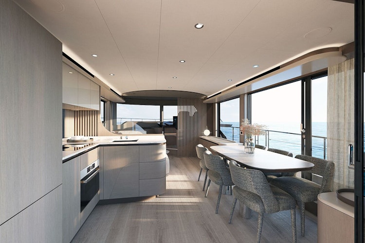dining table option on starboard side of salon - 58 navetta