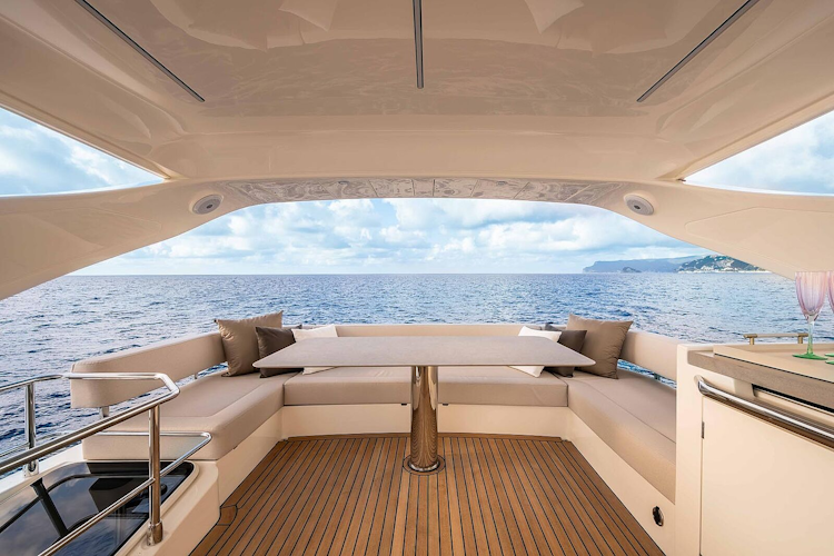 seating on aft flybridge deck of navetta 50