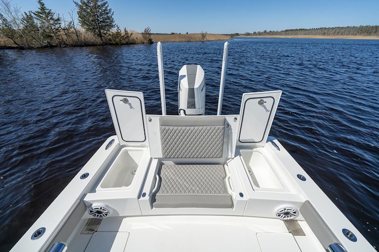 lids opened on each side of transom seat