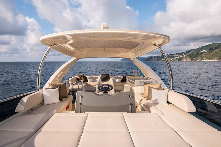 spacious flybridge sunpads on navetta 50