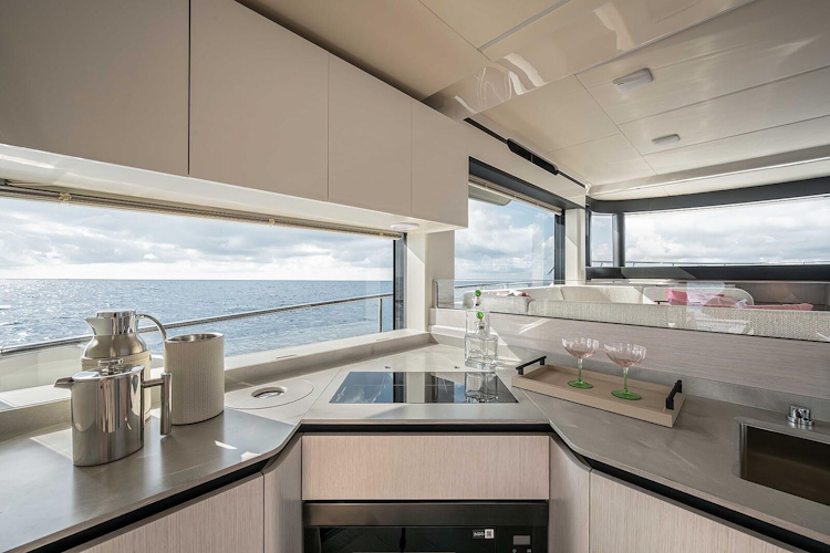 galley countertop inside of navetta 50