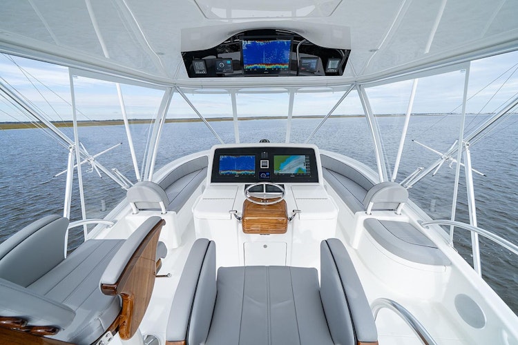 helm and overhead electronics on viking 50c