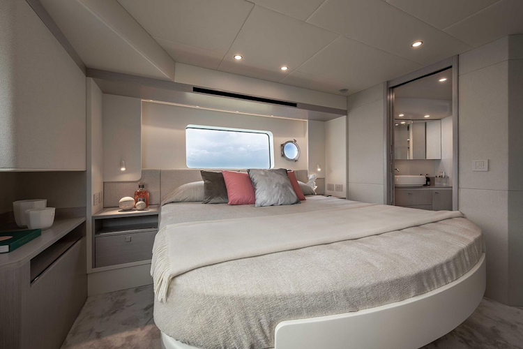 large berth inside cabin of navetta 50