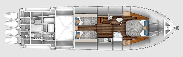 lower deck layout - 46 sport yacht