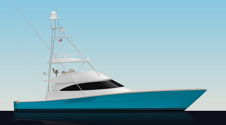 profile rendering of the 2027 viking 70 convertible