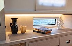 square shaped window in salon