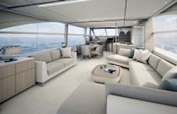 Princess 75 Motor Yacht Salon Seating Area and Storage