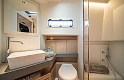 bathroom with sink and window