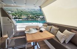 Prestige Yachts 680 FLY Private Cockpit Dining Area