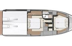 lower deck layout with 1 head on the prestige 420