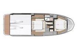 Prestige 420S lower deck layout with 1 head