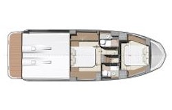 Prestige 420S lower deck layout with 2 heads
