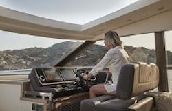 Massive sunroof and windshield on the Prestige 590S