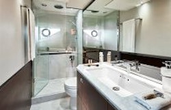 Master bathroom on Princess Yachts S66