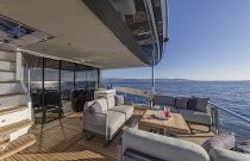 Navetta 75 aft deck seating area