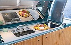 sink and food prep area