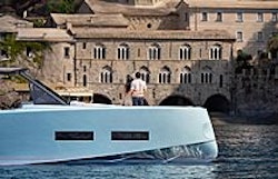 man standing on bow of pardo 43