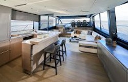 interior salon and galley of princess s80