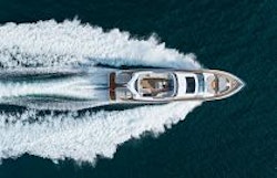 overhead view of princess s80 cruising
