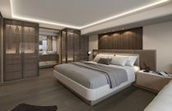 main cabin with king bed on prestige m7