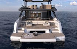aft beach club on prestige m7 catamaran