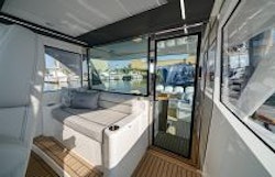 door to pilothouse on v55 sport yacht