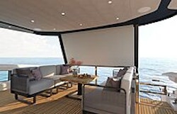 sun shade down over cockpit - navetta 58