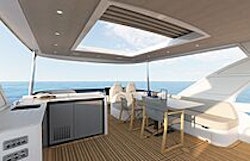 sunroof open on flybridge hardtop - navetta 58