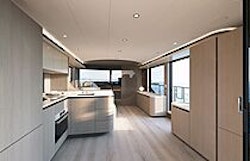 salon storage cabinets in place of full window