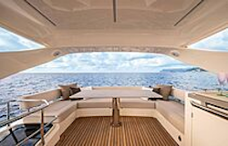 seating on aft flybridge deck of navetta 50