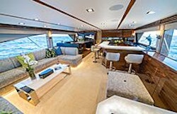 open salon with large windows on viking 90