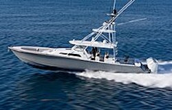 grey hull valhalla v55 with mercury outboards