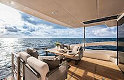clouds building in horizon near the aft cockpit - navetta 50