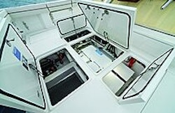 dedicated seakeeper area and other in deck storage space - v55