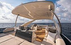 factory hardtop on flybridge of navetta 50
