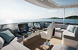 flybridge helm station - navetta 66 - sunrise aesthetic