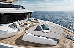 foredeck lounge and sunpads on the navetta 66