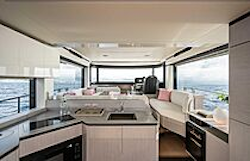interior galley and salon layout of navetta 50
