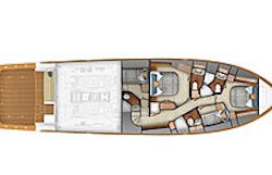 layout - 70 sky bridge - lower deck cabins