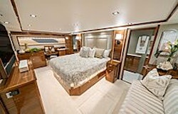 couch and seating in master stateroom
