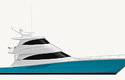 profile rendering of viking 70 enclosed bridge