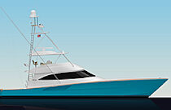 profile rendering of the 2027 viking 70 convertible