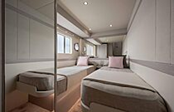 side by side bunk beds in guest cabin - navetta 50