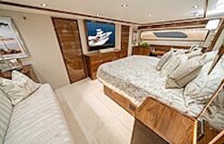 television in master stateroom of viking 90 convertible